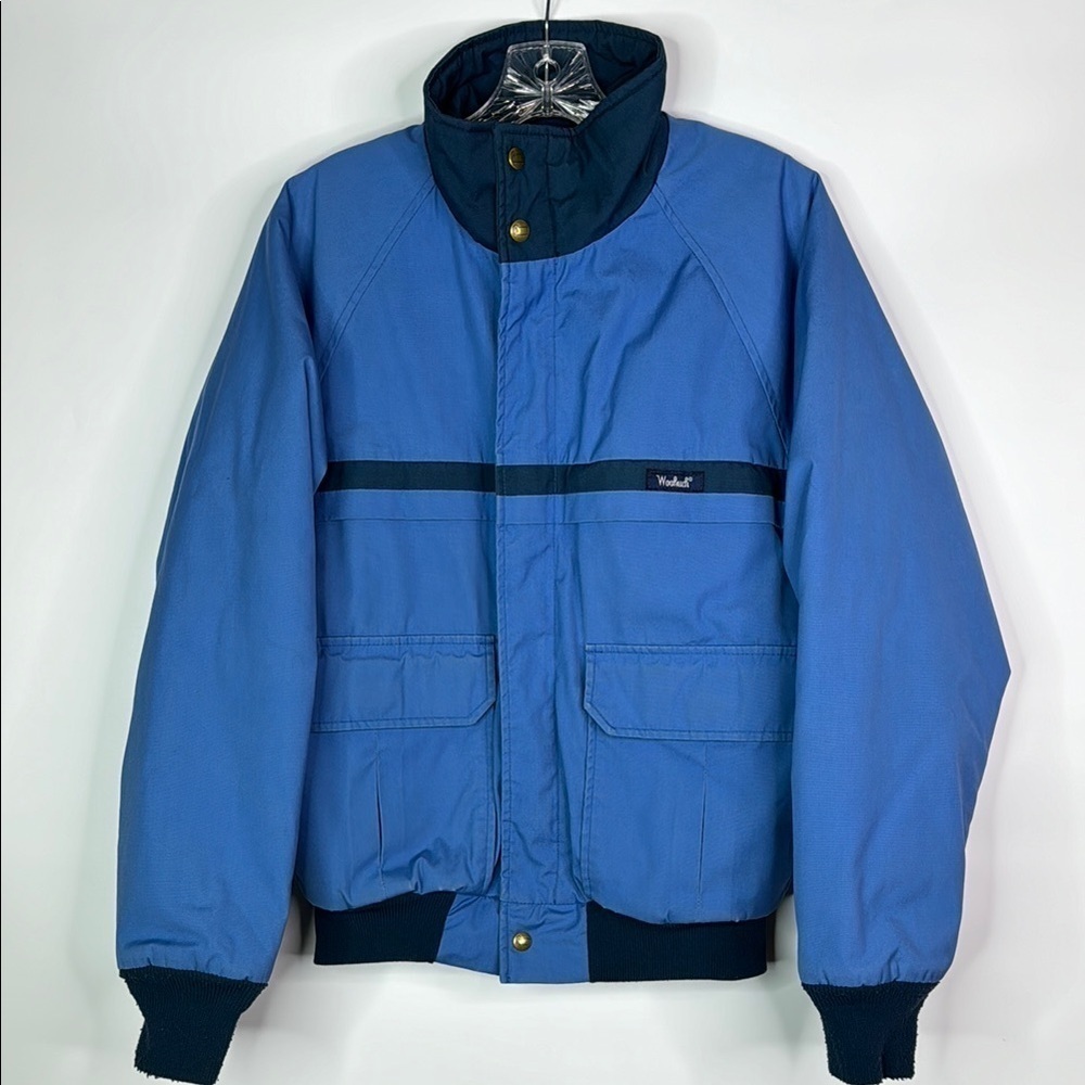 Vintage Woolrich Blue Bomber Jacket Size Medium